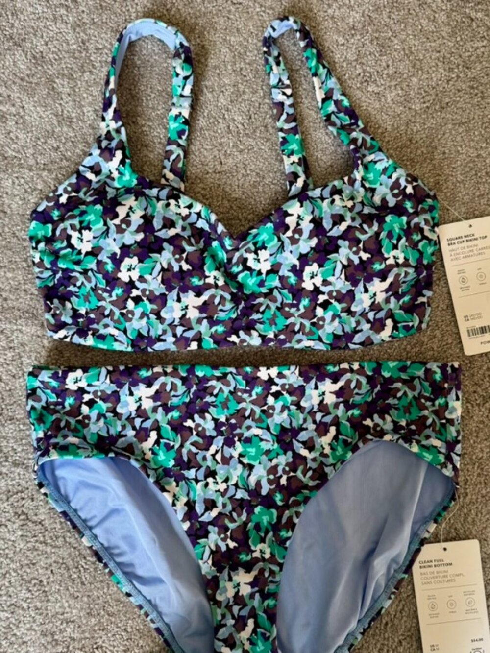 Athleta blue floral Maldives bikini. New